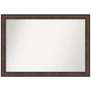 Caleb Brown 40 in. W x 28 in. H Non-Beveled Farmhouse Rectangle Framed Wall Mirror in Brown