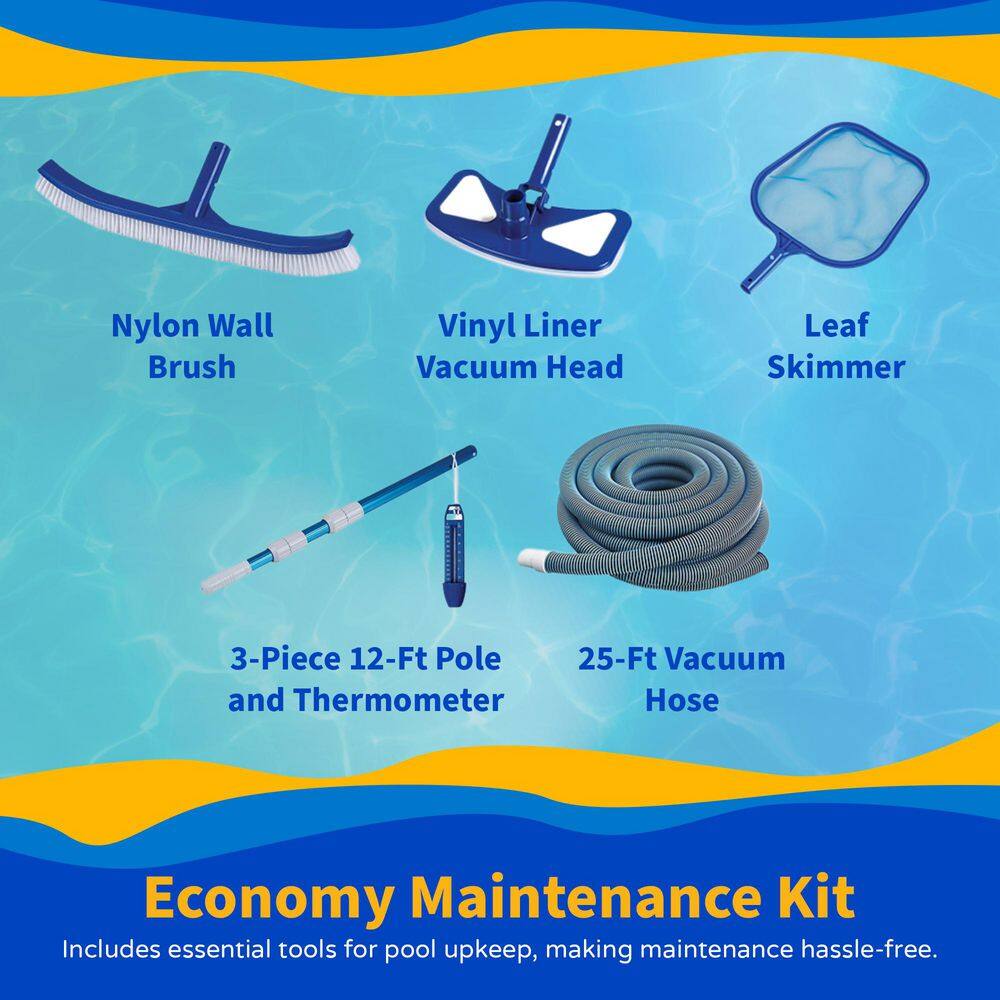 Belize 12' x 24' Oval Steel Wall Pool Package with Filter and Pump