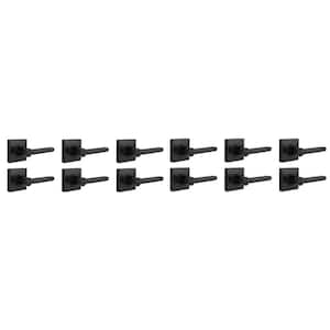 Tonebridge Matte Black Bed/Bath Door Lever with Square Rose 12-Pack