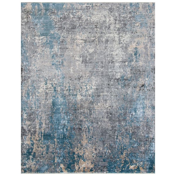 Eclipse 8 ft. x 10 ft. Gray/Blue Abstract Area Rug