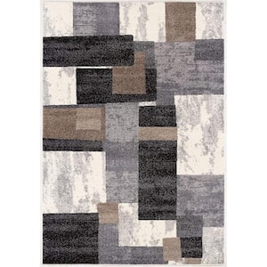 Bernadette Brown 5 ft. x 8 ft. Abstract Polyester Area Rug