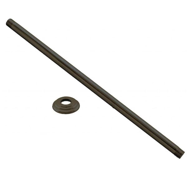 Westbrass 1/2 in. IPS x 36 in. Round Ceiling Mount Shower Arm with Flange, Oil Rubbed Bronze