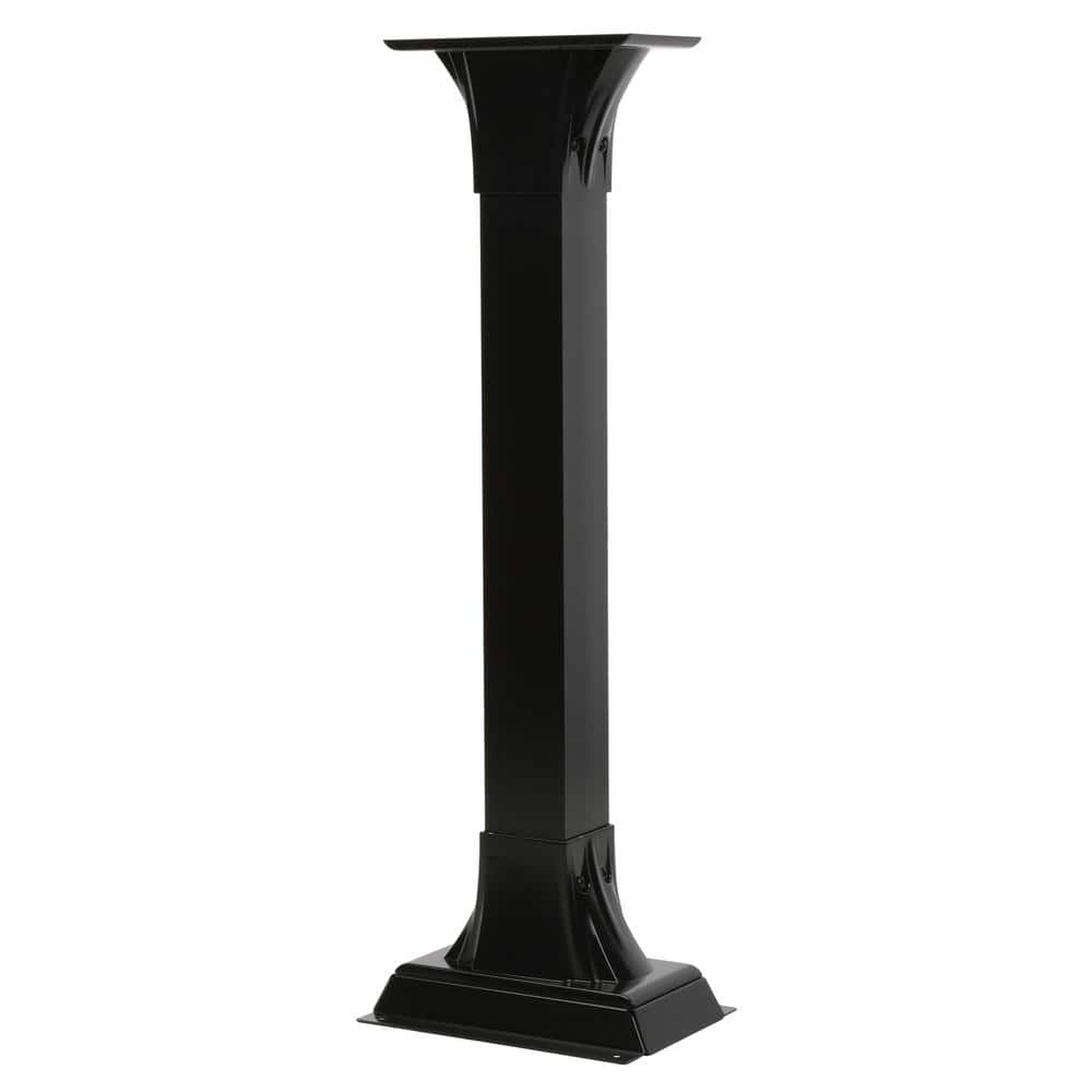 Adjustable Black Aluminum and Steel Mailbox Post