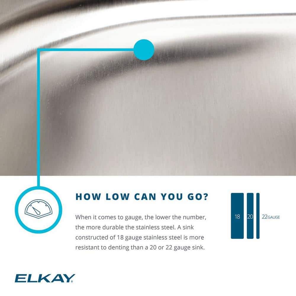 Elkay 33-Inch Satin Stainless Steel Double Bowl Drop-In Sink