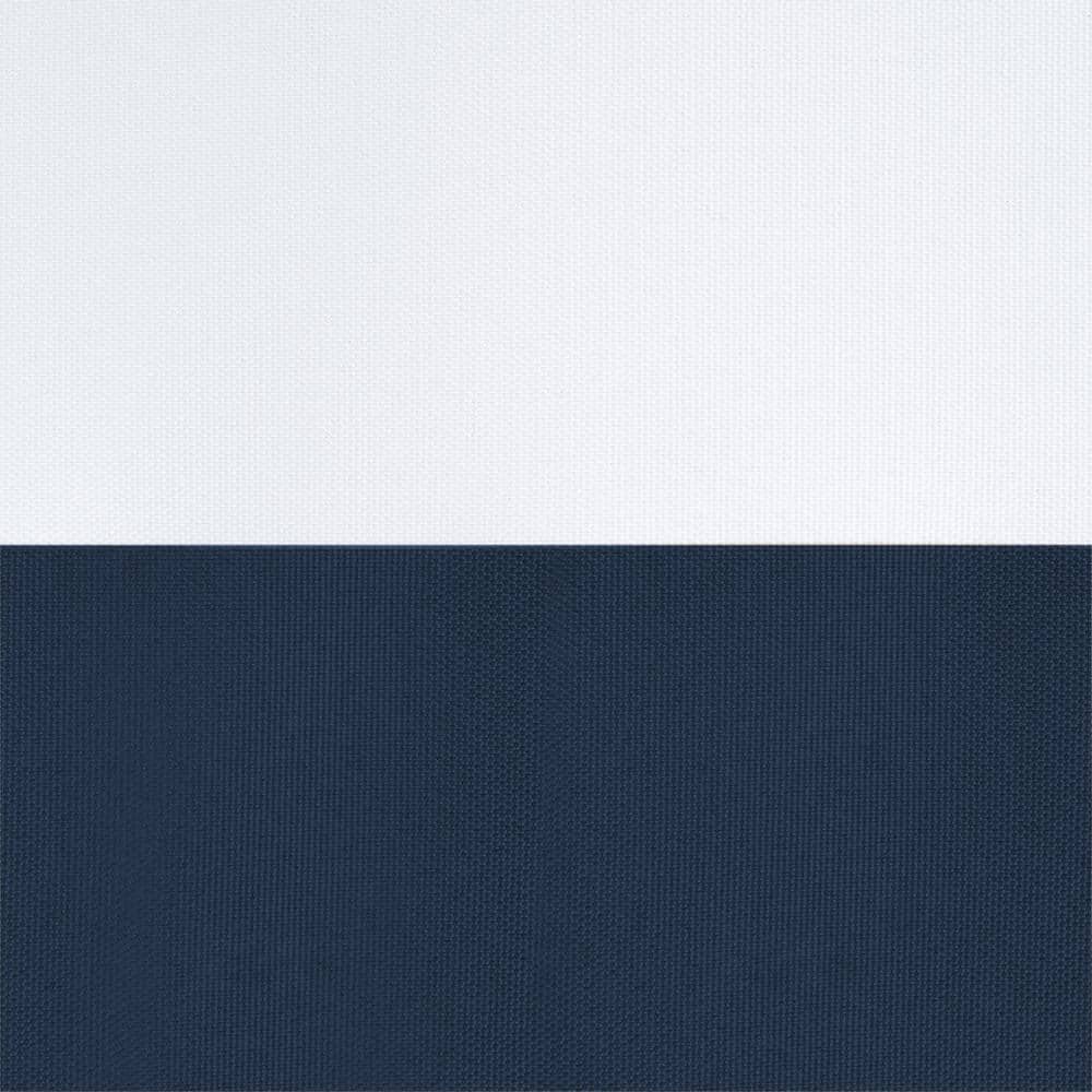 Navy and White Polyester Stripe Shower Curtain with Liner