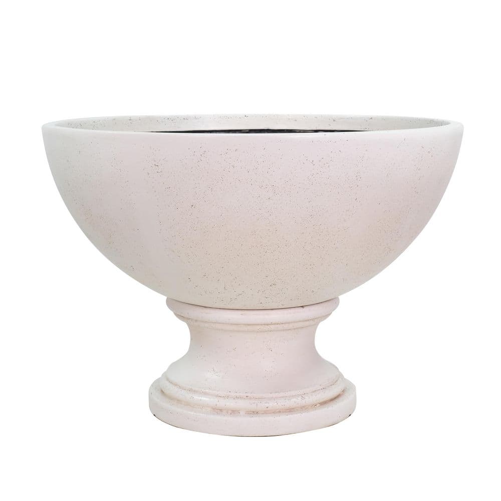 24 in. W x 16.75 in. H Light Aged White Stone Contemporary Wide Urn price history on PriceWatchPro