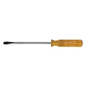 3/8 in. Keystone-Tip Flat Head Screwdriver with 8 in. Round Shank