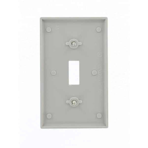 5 Leviton Gray 1-Gang Toggle Switch Cover Plastic Wall Plate Switchplates 87001 