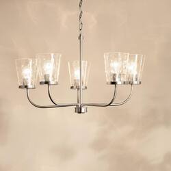 KICHLER Coralise 5-Light Chandelier with Clear Water Glass in Brushed Nickel