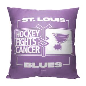 Hockey Fights Cancer Fight For Blues Printed Throw Pillow