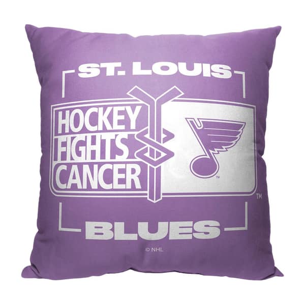 THE NORTHWEST GROUP Hockey Fights Cancer Fight For Blues Printed Throw Pillow