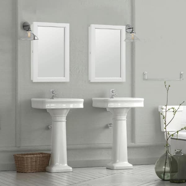 Design House Concord 5 in. x 16 in. x 26 in. Single Door Surface Mount Medicine Cabinet with Mirror in White Gloss