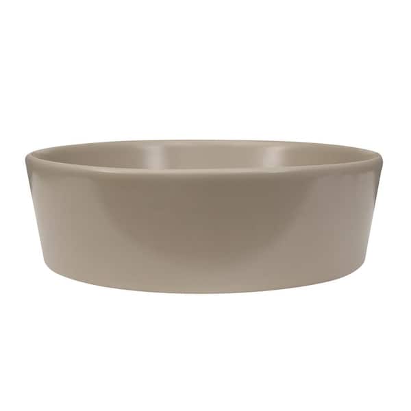 Harmony Round Vessel Sink in Matte Tan