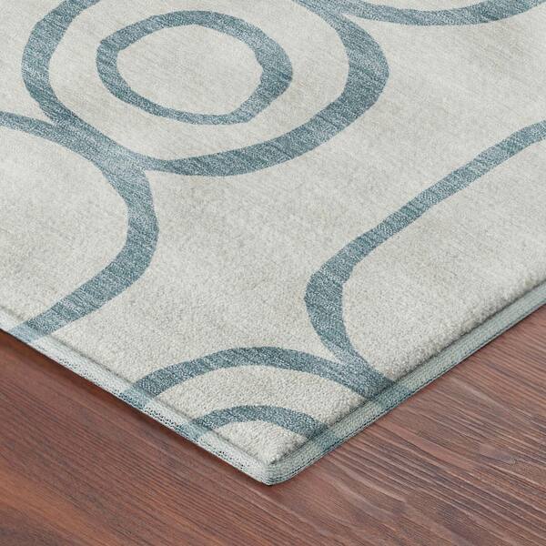 Mayfield Premium Machine Washable Abstract AMF2344 Teal 10 ft. x 14 ft. Area Rug