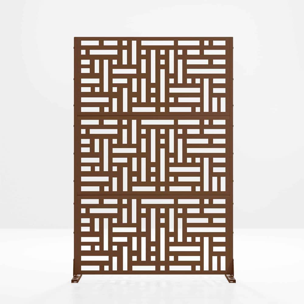 6 ft. H x 4 ft. W Outdoor Metal Privacy Screen Panel Brown price history on PriceWatchPro