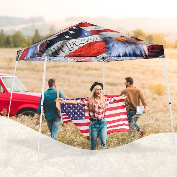 EAGLE PEAK 10 ft. W x 10 ft. D Slant Leg Pop-Up Canopy Tent