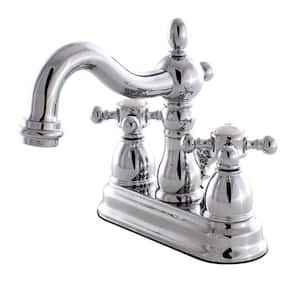 Heritage 4 in. Centerset 2-Handle Bathroom Faucet with Plastic Pop-Up in Polished Chrome