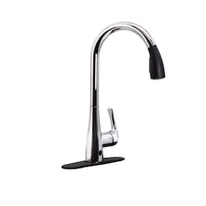 Single Handle Touchless Motion Sensor Kitchen Faucet with Pull Down Sprayer Head, Polished Chrome/Matte Black