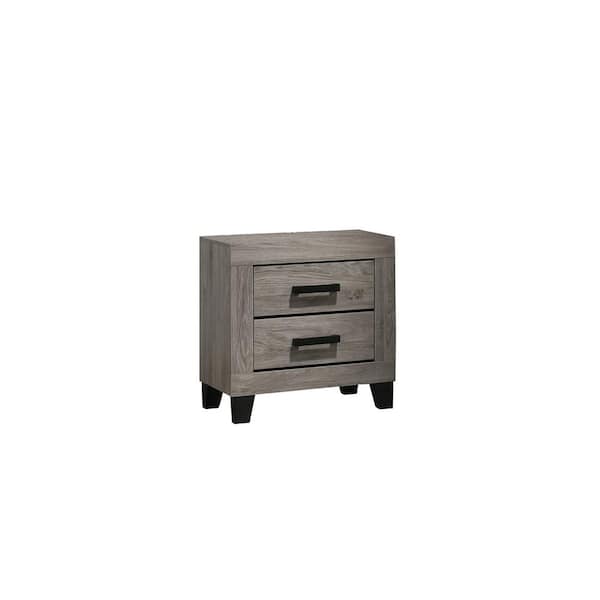 Ararat Light Grey Color 2 Drawer 15 in. W Nightstand