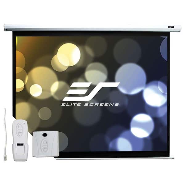 Elite Screens 49 in. H x 87 in. W Electric Projection Screen with Black Case