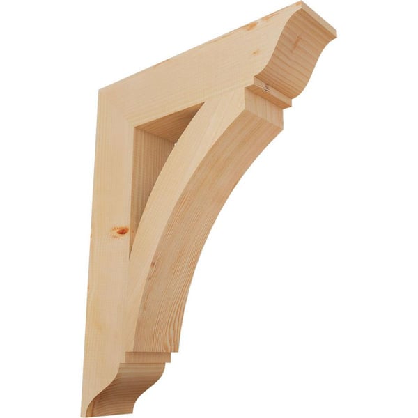 Ekena Millwork 5.5 in. x 34 in. x 26 in. Douglas Fir Thorton Traditional Smooth Bracket