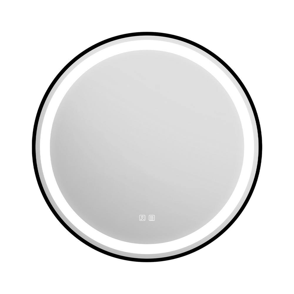 HOMEIBRO 28 in. W x 28 in. H Round Framed LED Light with 3 Color and