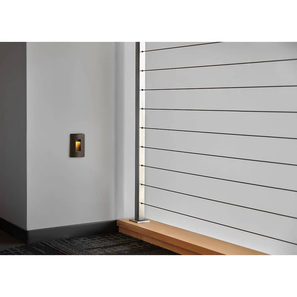 Satin Black LED Horizontal Step Light with Integrated Element