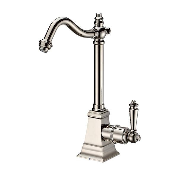 Whitehaus Collection Single Handle Cold Water Dispenser with Traditional Spout in Polished Nickel