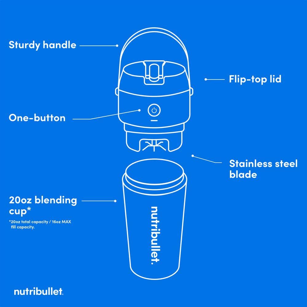 Black and Clear Cordless Portable Blender with Tritan Cup