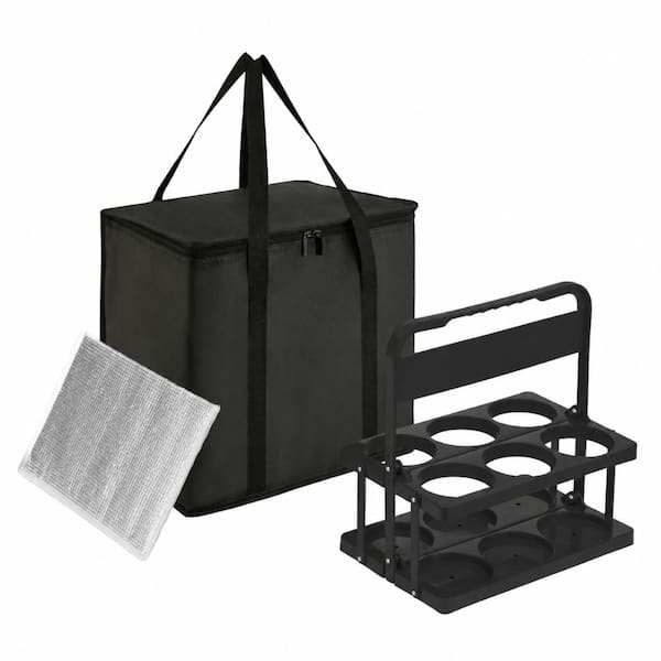 6-Cup Drink Carrier with Insulated Food Delivery Bag for Take Out & Retail Food, Portable 26L Cooler