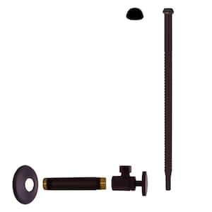 1/2 in. IPS x 3/8 in. O.D. Comp. Outlet x 12 in. Corrugated Supply Line Kit with Round Handle in Oil Rubbed Bronze