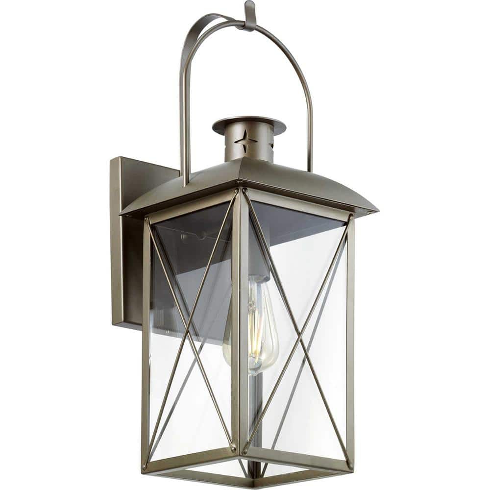 Woodcliff 1-Light 20 in. Weathered Brass Outdoor Wall Lantern with Clear Glass price history on PriceWatchPro