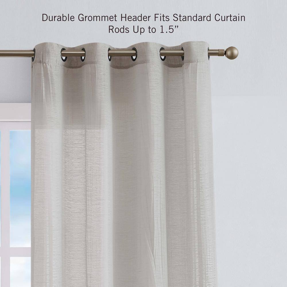 Taupe Sheer Grommet 84" x 104" Polyester Window Curtains