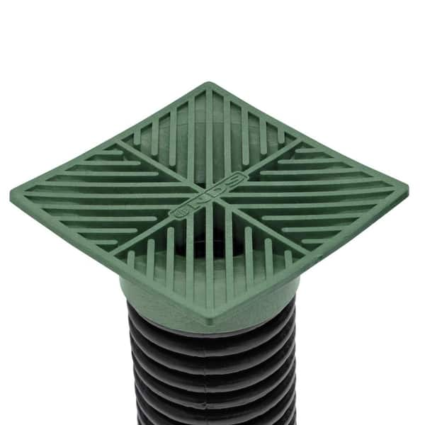 6 in. Plastic Square Drainage Grate in Green