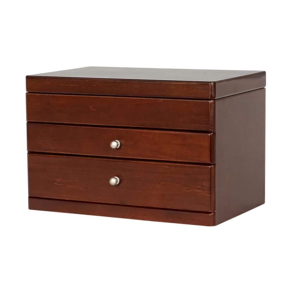 Brisbane Walnut Wooden Jewelry Box with Suede Lining