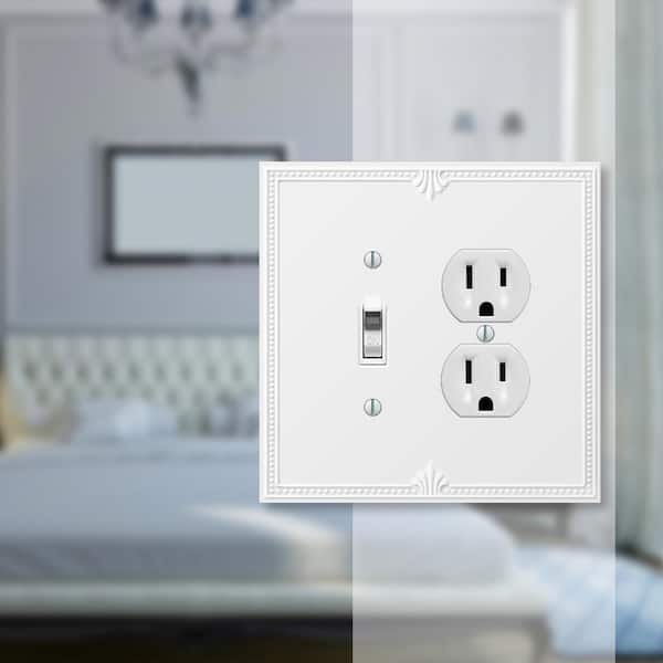 Richmond 2 Gang 1-Toggle and 1-Duplex Composite Wall Plate - White