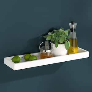 LOGGIA 31.5 in. x 5.9 in. x 1.6 in. White MDF Decorative Wall Shelf with Brackets