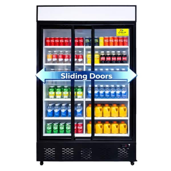 48 in. W 35 cu. ft. NSF Commercial Sliding Glass 2-Door Upright Beverage Cooler Display Refrigerator in White