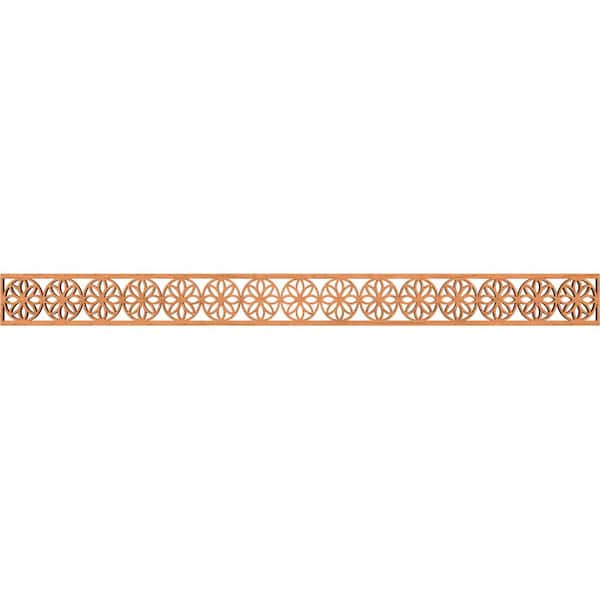 Ekena Millwork Blume Fretwork 0.375 in. D x 46.375 in. W x 4 in. L Cherry Wood Panel Moulding
