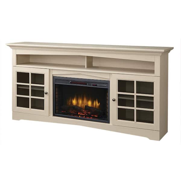 Home Decorators Collection - Avondale Grove 59 in. TV Stand Infrared Electric Fireplace in Aged White