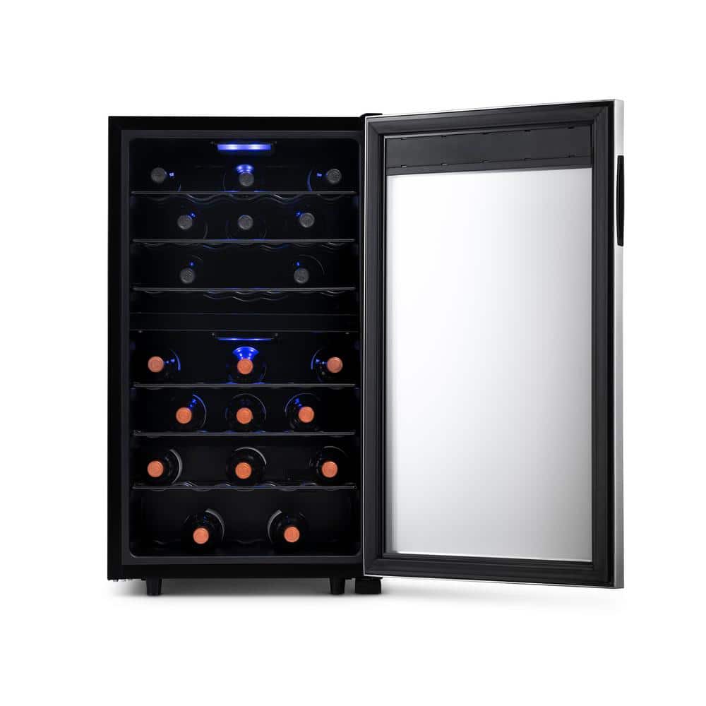 Newair 43 Bottle Stainless Steel Dual Zone Wine Fridge with LED Lighting