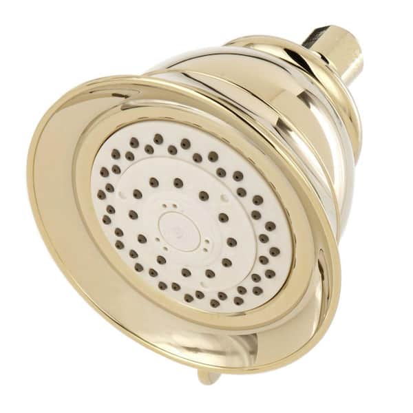 Moen 4 Spray 5 In Single Wall Mount Fixed Shower Head In Polished Brass 3838p The Home Depot