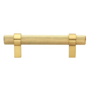 3 in. (76 mm ) Center-to Center Brass Gold Knurled Bar Pull (10-Pack )