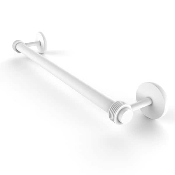 Allied Brass Satellite Orbit Two Collection 18 in. Wall Mounted Towel Bar with Groovy Detail in Matte White