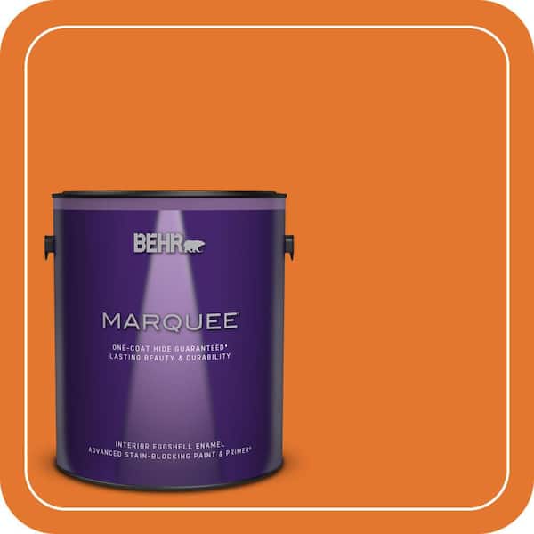 BEHR MARQUEE 1 gal. #250B-7 Crushed Orange Eggshell Enamel Interior Paint & Primer