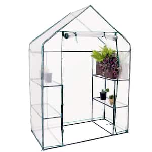 Sunnydaze 4 ft. x 2 ft. x 6 ft. Clear Outdoors Deluxe Walk-In Greenhouse with 4-Shelves