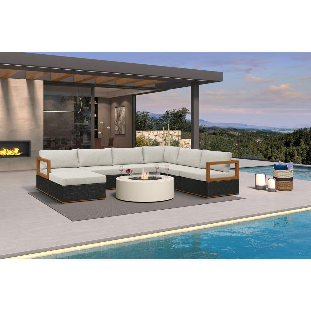 7 Pieces Patio Conversation Sets All Weather Outdoor Couch Sectional Set with Cushion Conversation Set Black price history on PriceWatchPro