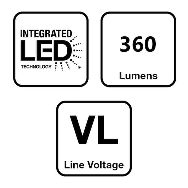 Home Decorators Collection Rodham 8 in. Black Integrated LED