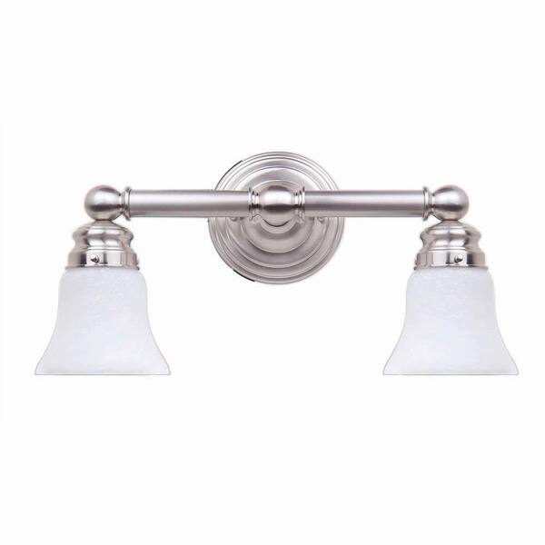 Hampton Bay 2-Light Brushed Nickel Bath Light