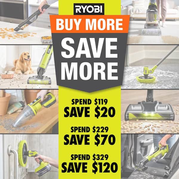 RYOBI ONE+ 18V Cordless Stick Vacuum Cleaner Kit with 4.0 Ah
